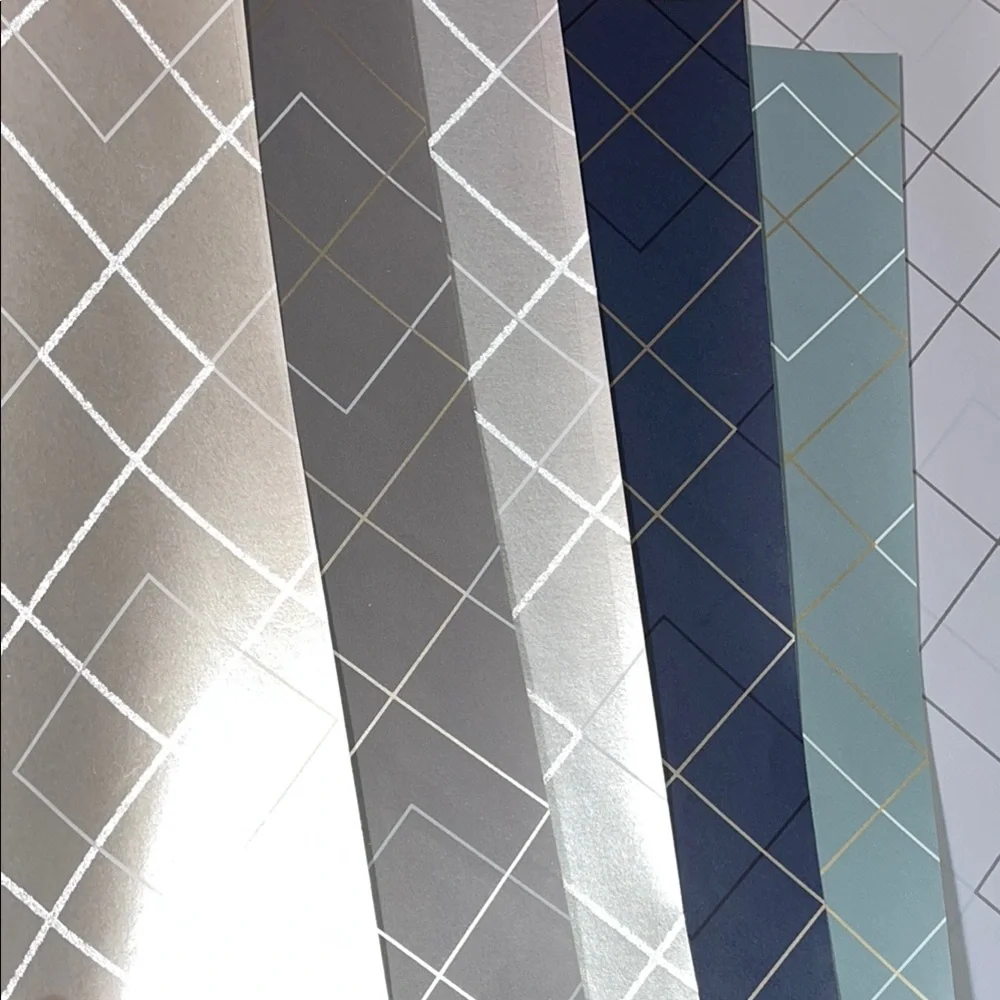 6 Large Geometric Pattern Wallpaper DIY Crafts Sheets samples - About 17.5”x16”